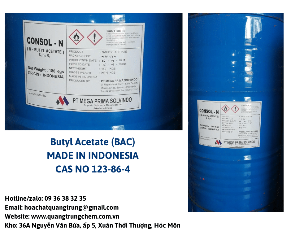 Butyl Acetate (BAC) xuất xứ INDONESIA 