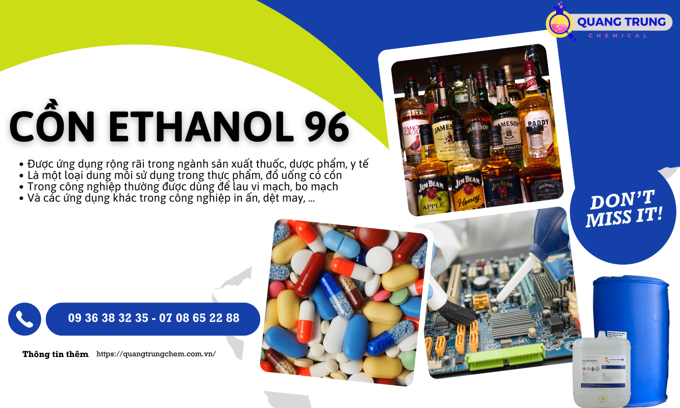 Cồn ethanol 96 nhập kho số lượng lớn tại TP.HCM