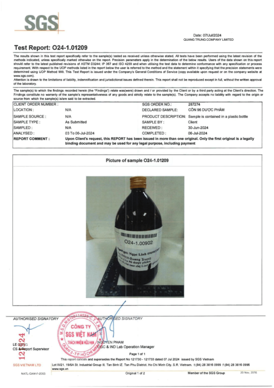 287274 (O24-1.00902) - QUANG TRUNG - ETHANOL-0724 kiểm nghiệm dược SGS-2