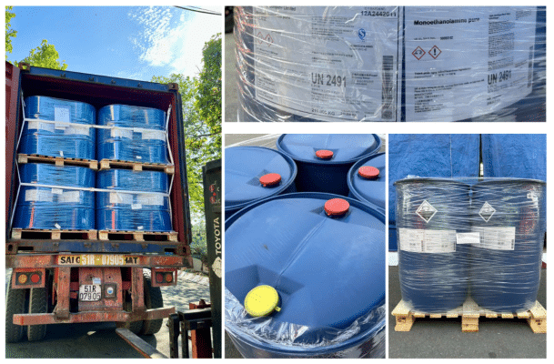Dung môi Monoethanolamine công nghiệp - Nguồn hàng ổn định, giá tốt, giao nhanh 4 Monoethanolamine công nghiệp – Có sẵn phuy, giao nhanh